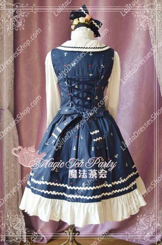 Cotten Sweet The Anchor of the sea Magic Tea Party Knot JSK Lolita Dress