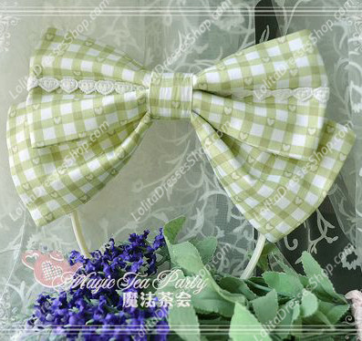 Grass Green Cotten Sweet Magic Tea Party Knot JSK Lolita Headband