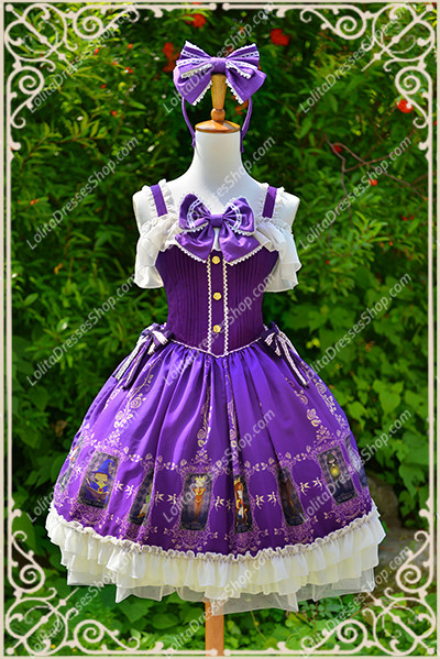 Pirple Cotten Sweet Cat Tarot Knot JSK Lost Candy Lolita Dress