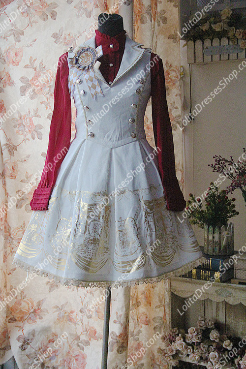 Cotten Sweet bronzing JSK pirate Style Infanta Lolita Dresses