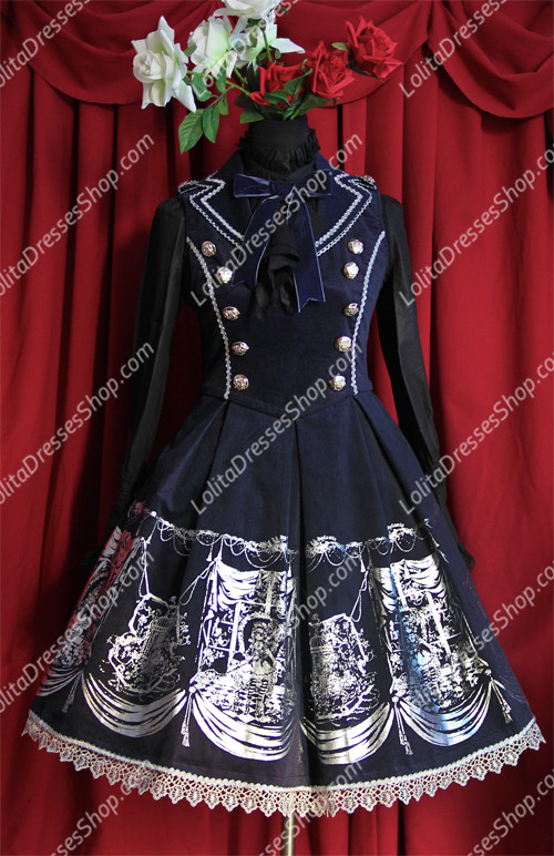 Cotten Sweet bronzing JSK pirate Style Infanta Lolita Dresses