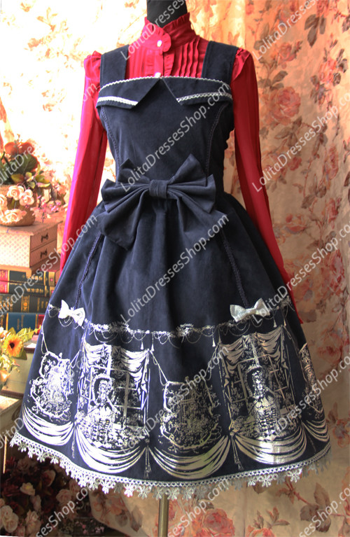 Cotten Sweet bronzing JSK pirate Style Second Infanta Lolita Dresses