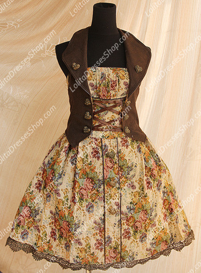 Cotten Sweet Sleeveless Vintage Candy JSK Infanta Lolita Dress