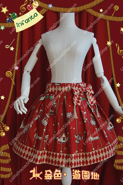 Sweet Cotten Golden Kursaal Print Infanta Lolita Half Dress