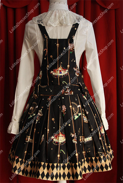 Sweet Cotten Golden Kursaal Print Infanta Lolita overalls