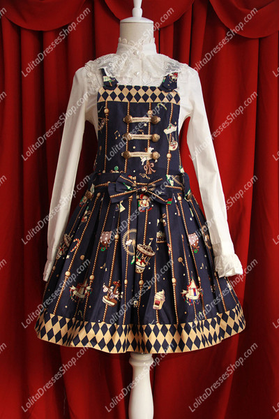 Sweet Cotten Golden Kursaal Print Infanta Lolita overalls