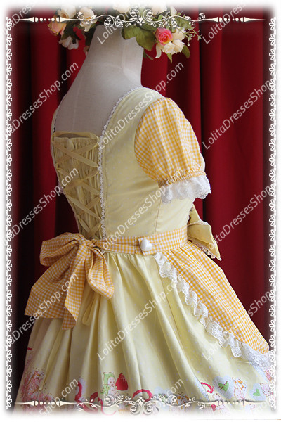 Sweet Cotten Cream House sweety Knot Sk Infanta Lolita Dress