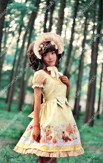 Sweet Cotten Cream House sweety Knot Sk Infanta Lolita Dress