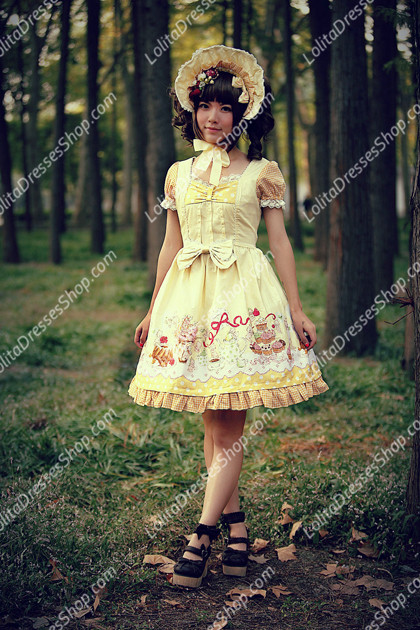 Sweet Cotten Cream House sweety Knot Sk Infanta Lolita Dress