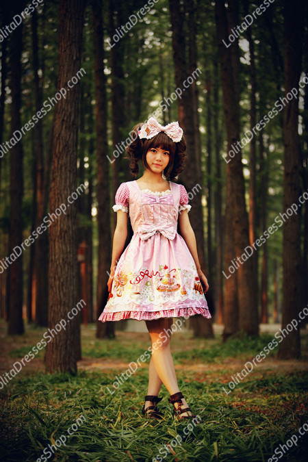 Sweet Cotten Cream House sweety Knot Sk Infanta Lolita Dress