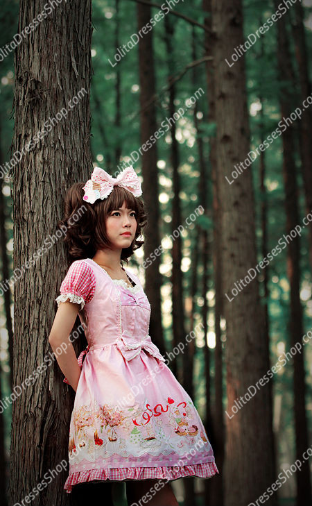 Sweet Cotten Cream House sweety Knot Sk Infanta Lolita Dress