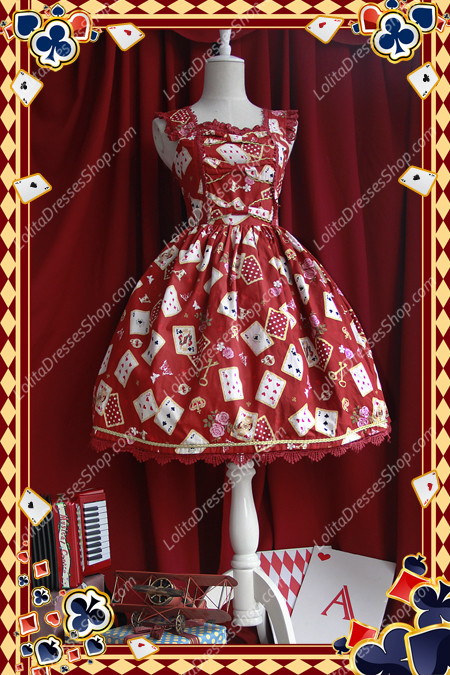 Sweet Cotten JSK Card printing Infanta Waist Dress