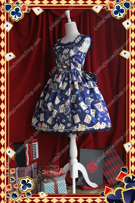 Sweet Cotten JSK Card printing Infanta Waist Dress