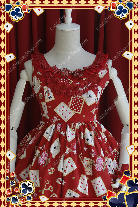 Sweet Cotten JSK Card printing Infanta High Waist Dress