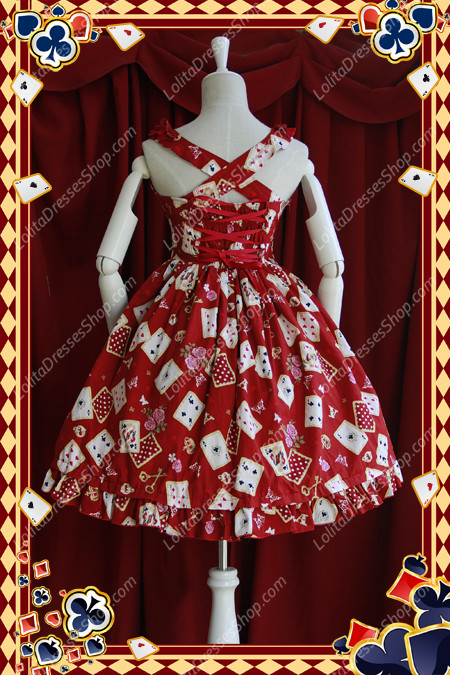 Sweet Cotten JSK Card printing Infanta High Waist Dress