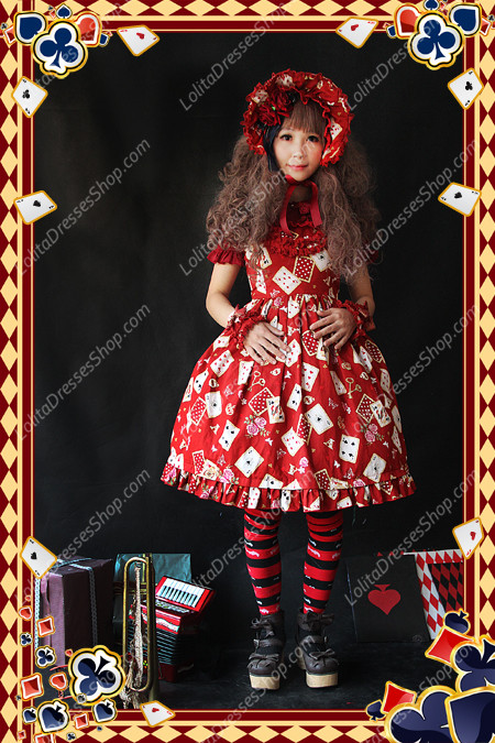 Sweet Cotten JSK Card printing Infanta High Waist Dress