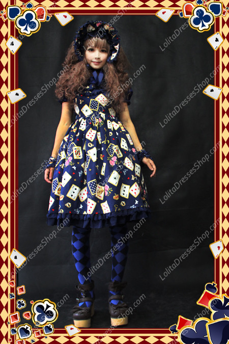 Sweet Cotten JSK Card printing Infanta High Waist Dress