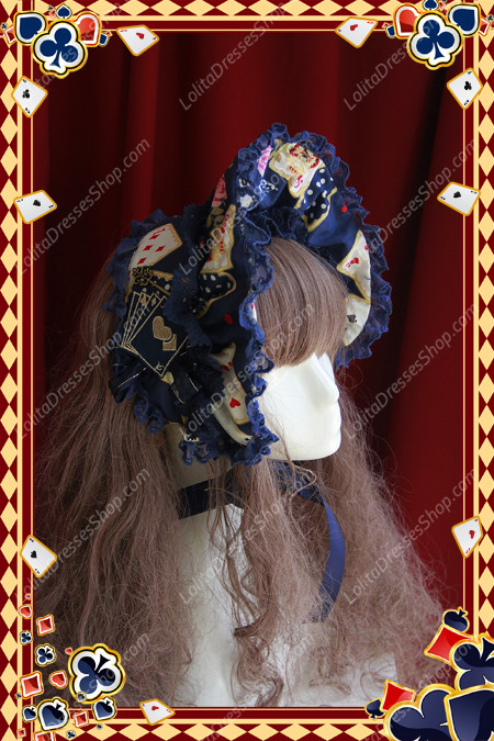 Sweet Cotten JSK Card printing Infanta Bonnet BB Lolita Hat