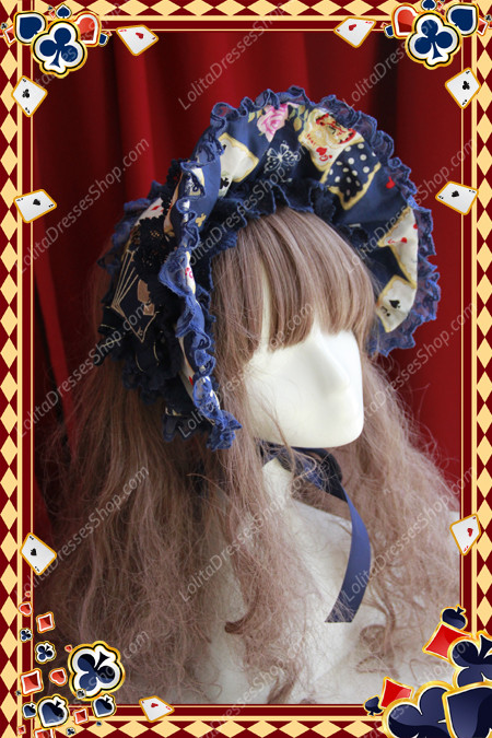 Sweet Cotten JSK Card printing Infanta Bonnet BB Lolita Hat