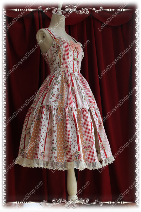 Sweet Cotten The collage style garden strawberry Infanta Lolita Dress