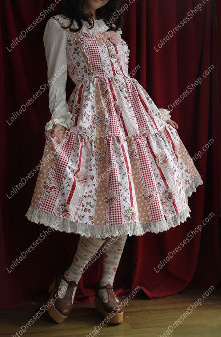 Sweet Cotten The collage style garden strawberry Infanta Lolita Dress