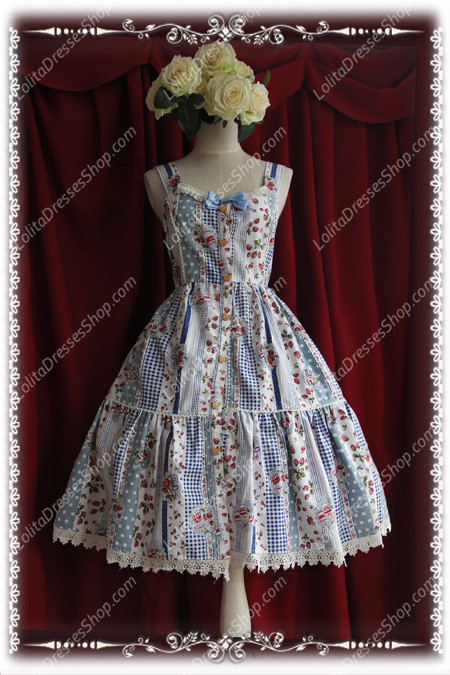 Sweet Cotten The collage style garden strawberry Infanta Lolita Dress