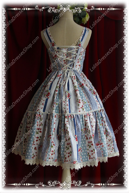 Sweet Cotten The collage style garden strawberry Infanta Lolita Dress