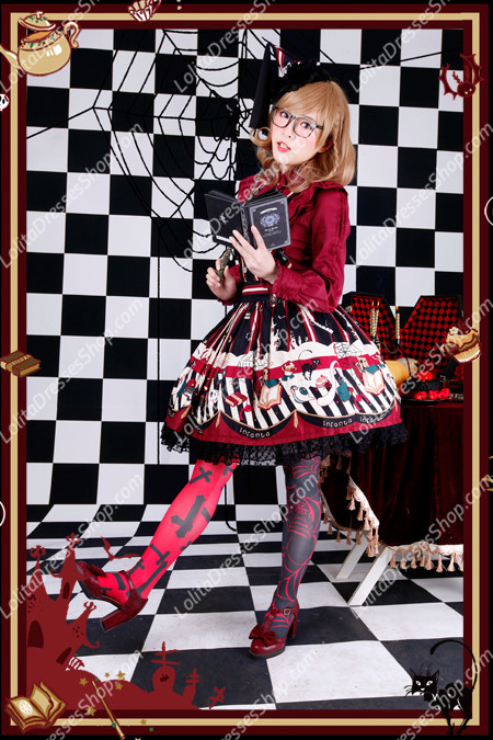 Sweet Cotten Dark Magic Party Infanta Lolita Overalls Dress