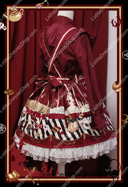 Sweet Cotten Dark Magic Party Infanta Lolita Overalls Dress