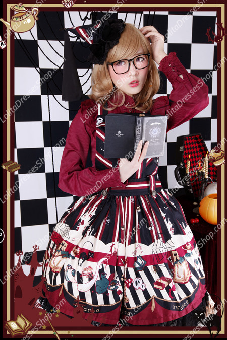 Sweet Cotten Dark Magic Party Infanta Lolita Overalls Dress