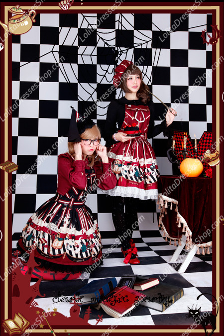 Sweet Cotten Dark Magic Party Infanta Lolita Overalls Dress