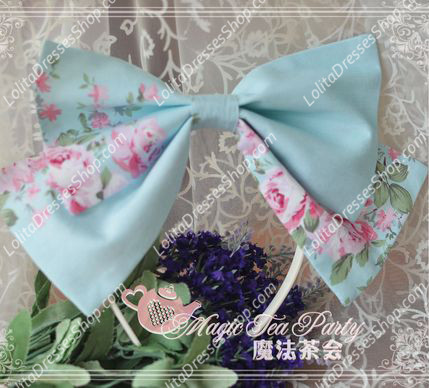 Blue Cotten Sweet Magic Tea Party Knot JSK Lolita Headband