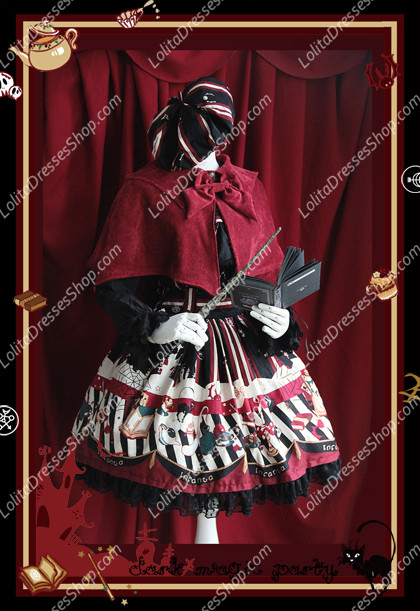 Sweet Cotten Dark Magic Party Infanta Lolita Bats Cloak