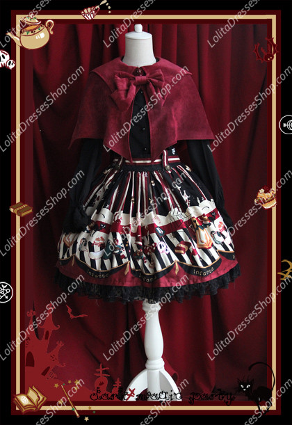 Sweet Cotten Dark Magic Party Infanta Lolita Bats Cloak