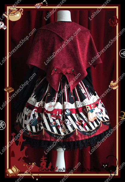 Sweet Cotten Dark Magic Party Infanta Lolita Bats Cloak