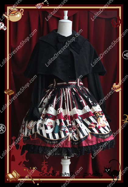 Sweet Cotten Dark Magic Party Infanta Lolita Bats Cloak