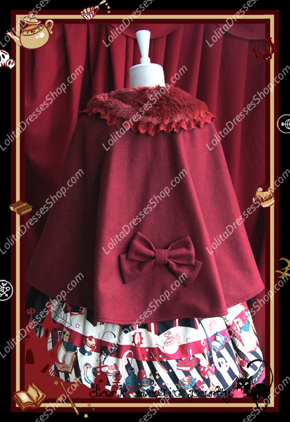 Sweet Woollen Dark Magic Party Infanta Lolita Bats Cloak