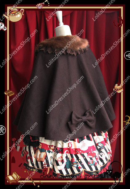 Sweet Woollen Dark Magic Party Infanta Lolita Bats Cloak