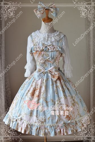 Cotten Sweet Magic Tea Party Flower Knot JSK Lolita Dress