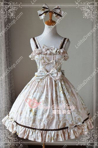 Cotten Sweet Magic Tea Party Flower Knot JSK Lolita Dress