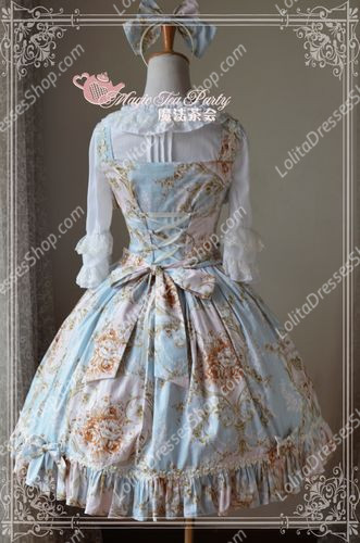 Cotten Sweet Magic Tea Party Flower Knot JSK Lolita Dress