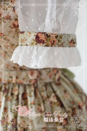 Cotten Sweet Magic Tea Party Flower Print Knot JSK Lolita Dress