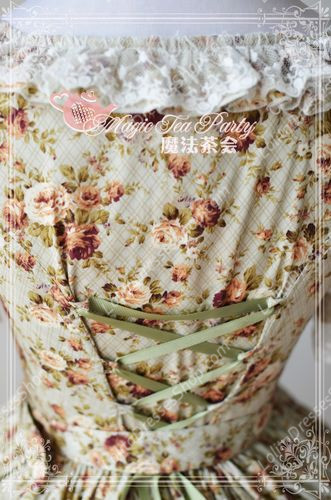 Cotten Sweet Magic Tea Party Flower Print Knot JSK Lolita Dress