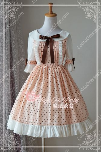 Cotten Sweet Magic Tea Party Summer OP Print Knot JSK Lolita Dress