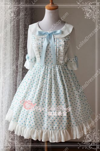 Cotten Sweet Magic Tea Party Summer OP Print Knot JSK Lolita Dress