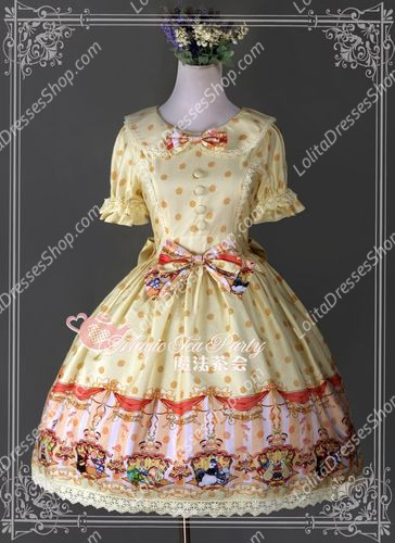 Cotten Sweet Magic Tea Party The rabbits of easter Knot Lolita Dress