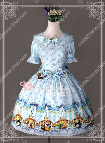 Cotten Sweet Magic Tea Party The rabbits of easter Knot Lolita Dress