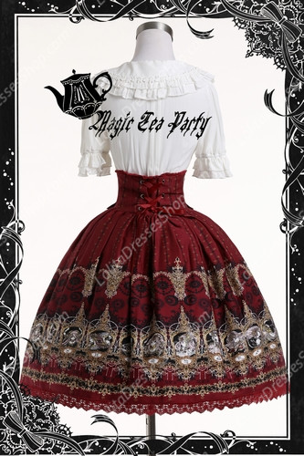 Cotten Sweet Magic Tea Party SK Knot Lolita High Waist Dress