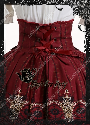 Cotten Sweet Magic Tea Party SK Knot Lolita High Waist Dress