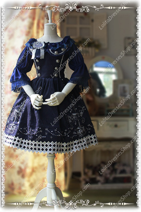 Sweet Cotten Carousel Gold And Silver Thread Embroidery Infanta Lolita JSK